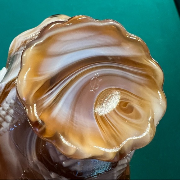 Vintage Swirl Marble Glass Candy, Trinket, compote Dish by Imperial Glass - Picture 10 of 11